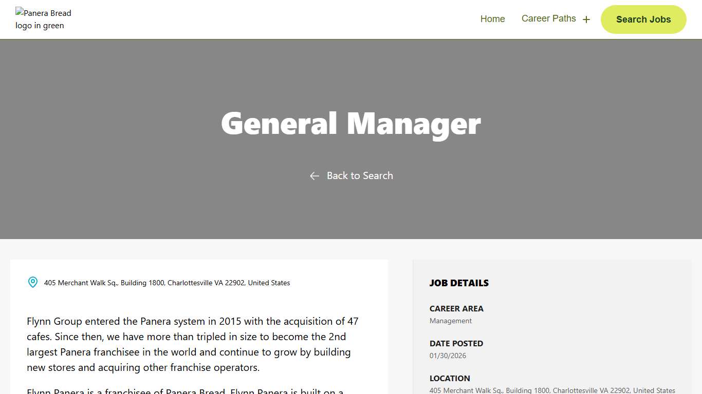 General Manager Panera Bread Careers